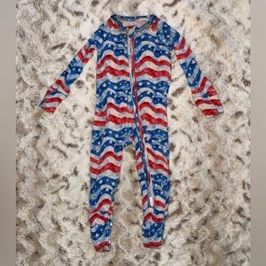 Kids Red & Blue Stars Wave One-Piece Pajamas